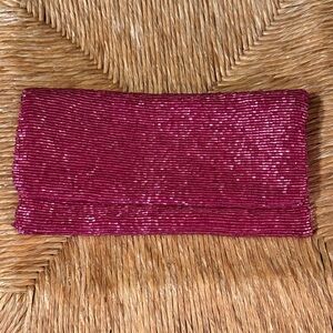 Moyna Pink Beaded Clutch